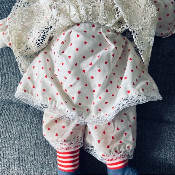 ♥️Vintage Handmade Raggedy Ann & Andy Dolls 14.5” w I Love You Hearts & Clothes - Picture 5 of 11